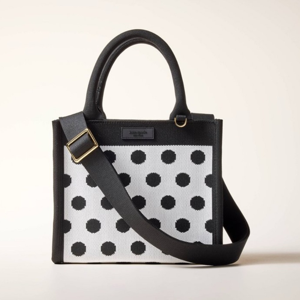 NWT Kate Spade x Target Black and White Polka Dot Tote Bag
